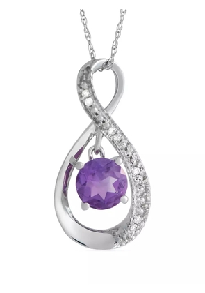 LB Exclusive 14K white gold diamond and amethyst necklace - Silver
