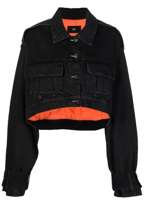 3x1 cropped denim jacket - Black