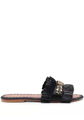 DE SIENA SHOES Semira bead-embellished flat slides - Black