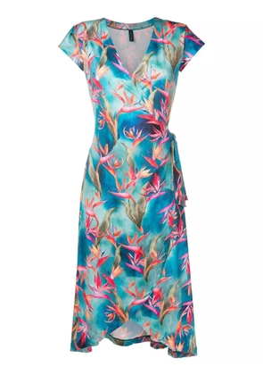 Lygia & Nanny Falcão-printed wrap dress - Blue