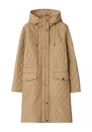 Burberry quilted hooded coat - Brown