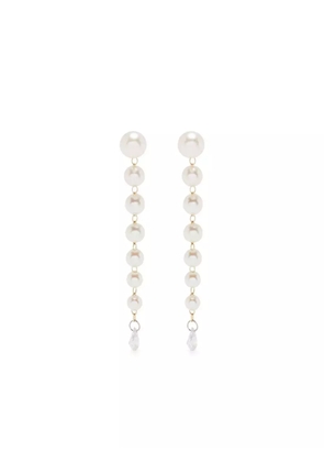 Mizuki 14kt yellow gold Sea of Beauty pearl and diamond earrings