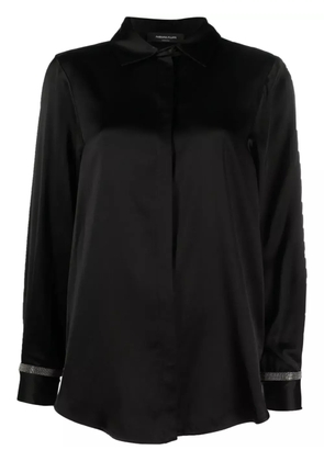 Fabiana Filippi bead-detail satin-weave shirt - Black