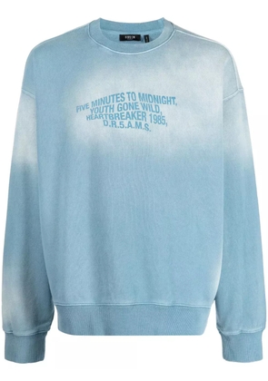 FIVE CM sun-fade crew-neck sweatshirt - Blue