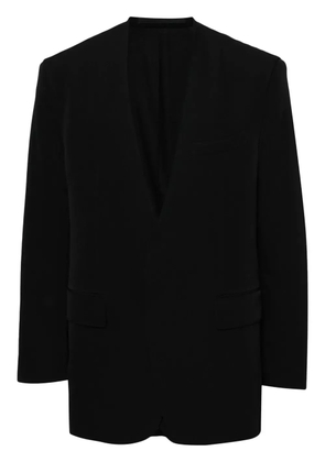 SONGZIO layered wool collarless blazer - Black