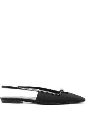 Saint Laurent Pre-Owned buckle-detail slingback mules - Black