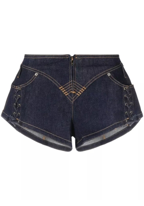 Jean Paul Gaultier lace-up denim shorts - Blue