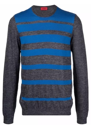 BOSS striped-knit jumper - Grey