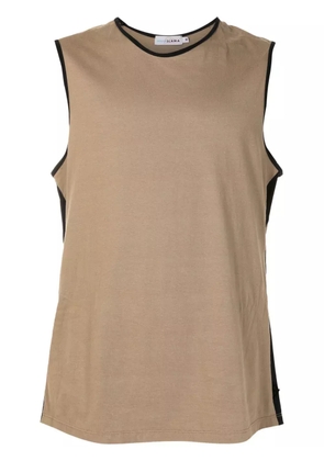 Amir Slama panelled cotton tank top - Brown