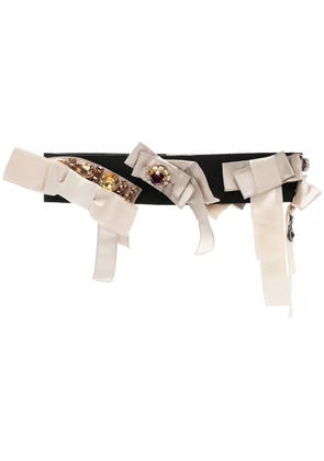 Dolce & Gabbana Pre-Owned 2000s rhinestone-embellished silk belt - Black