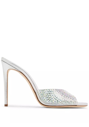 Paris Texas crystal-embellished high-heel mules - Silver
