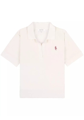 Sporty & Rich SRC Velour cotton polo shirt - White