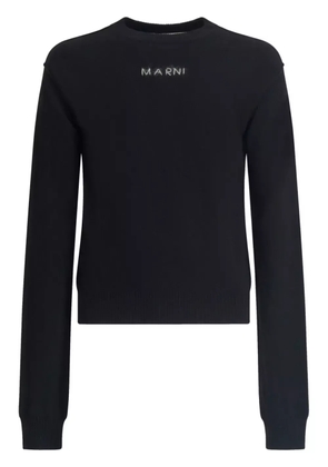 Marni logo-embroidered jumper - Black