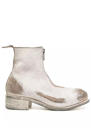Guidi 40mm zip-up ankle boots - White