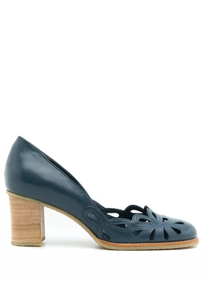 Sarah Chofakian Belle Epoque 65mm cut-out pumps - Blue