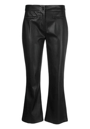 LIU JO faux-leather flared cropped trousers - Black