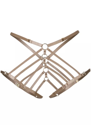 Bordelle Art Deco Ouvert Strap briefs - Neutrals