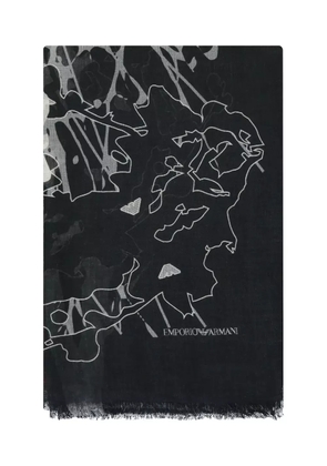 Emporio Armani printed scarf - Black
