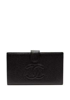 CHANEL Pre-Owned 2002 CC stitch long bifold wallet - Black