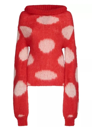 Marni polka dot-intarsia jumper - Red