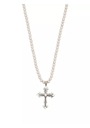 Emanuele Bicocchi Fleury cross beaded necklace - Silver