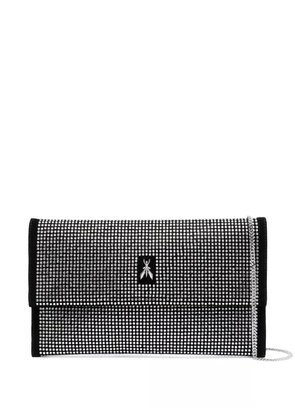 Patrizia Pepe rhinestone-embellished logo crossbody bag - Black