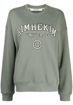 Kimhekim logo-embroidered cotton sweatshirt - Green