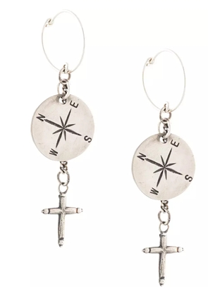 WERKSTATT:MÜNCHEN medium cross-pendant earrings - Silver