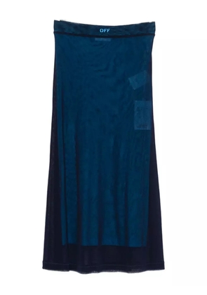 Off-White mesh midi skirt - Blue