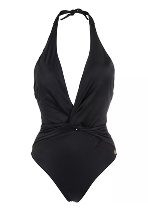 Brigitte twist-detail halterneck swimsuit - Black