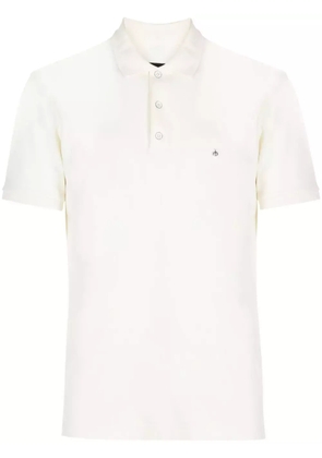 rag & bone logo-embroidered cotton polo shirt - White