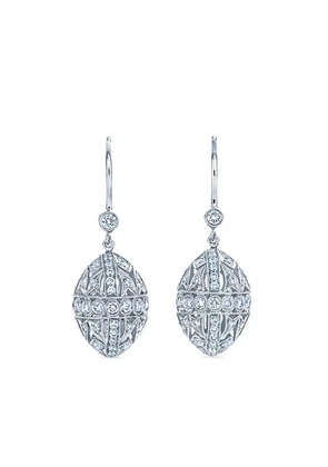 KWIAT 18kt white gold Splendor filigree diamond egg drop earrings - Silver