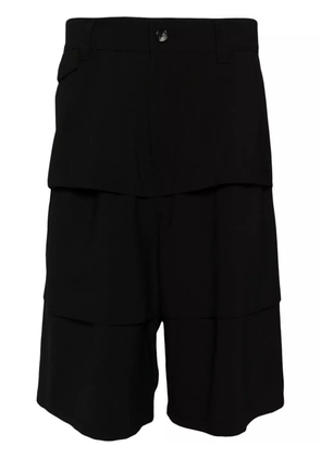SONGZIO pleated knee-length cargo shorts - Black