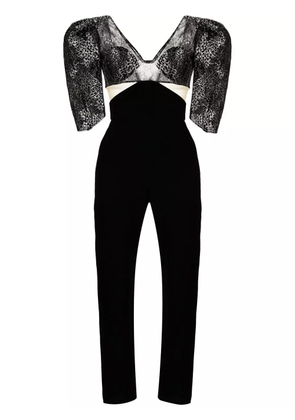 Saiid Kobeisy Mikado panelled crepe jumpsuit - Black