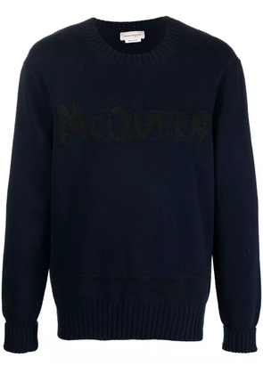 Alexander McQueen intarsia-knit logo sweater - Blue
