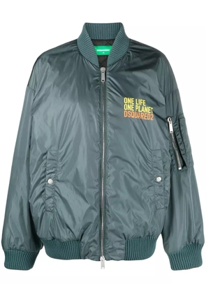 DSQUARED2 slogan-print bomber jacket - Blue
