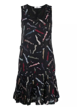 Moschino Pre-Owned 2000s graphic-print flared dress - Black