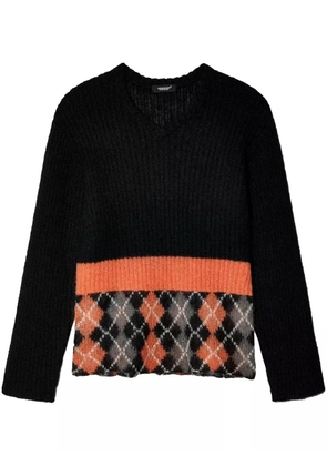 Undercover geometric-pattern crew-neck jumper - Black