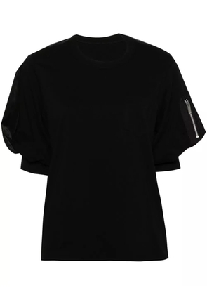 sacai panelled cotton T-shirt - Black