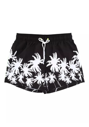 Sundek palm tree-print swim shorts - Black