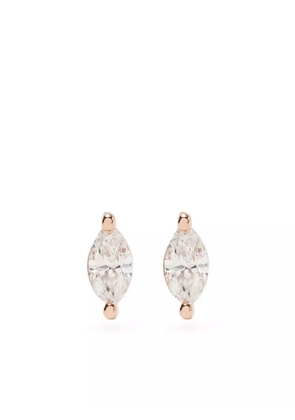 Ef Collection 14kt rose gold marquise diamond stud earrings - Pink