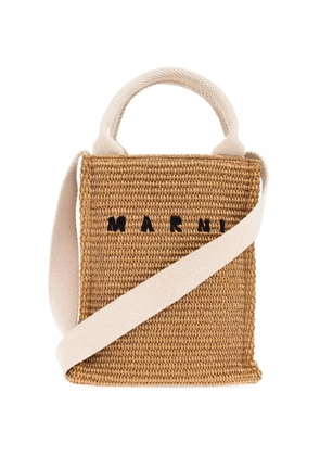 Marni woven raffia tote bag - Neutrals