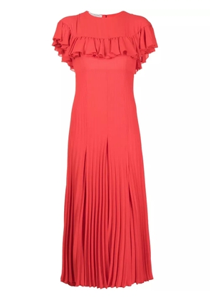 Philosophy Di Lorenzo Serafini pleated-hem ruffle-trim dress - Red