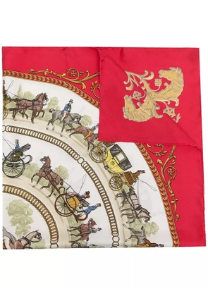 Hermès Pre-Owned La Promenade de Longchamps silk scarf - Red