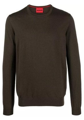 BOSS crew-neck long-sleeve jumper - Brown