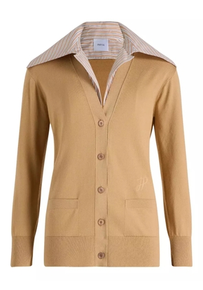 Patou Trompe L'Oeil cotton cardigan - Neutrals