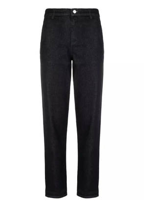 Emporio Armani logo-embroidered tapered-leg jeans - Blue