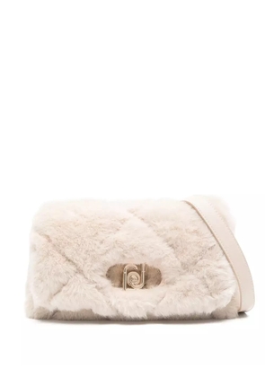 LIU JO shearling crossbody bag - Neutrals