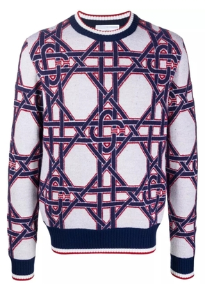 Casablanca intarsia-knit logo jumper - White