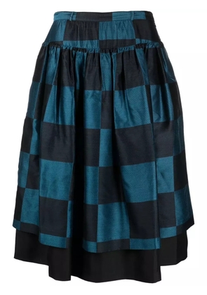 Valentino Garavani Pre-Owned 1980s grid-print silk skirt - Black